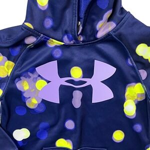 Under Armour Girls Purple Yellow Blue Dot Hoodie Youth Size Small Athletic J4‎